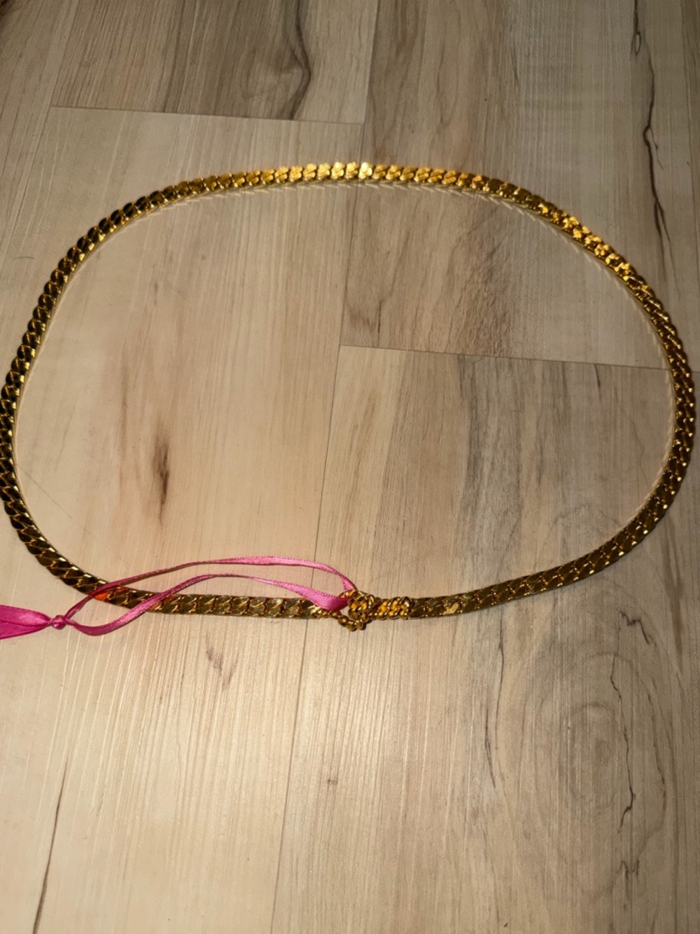 Gold-Tone Metal Thin Chain Belt